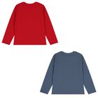 Boys Blue & Red Long Sleeve Top ( 2 Pack ), 3, hi-res