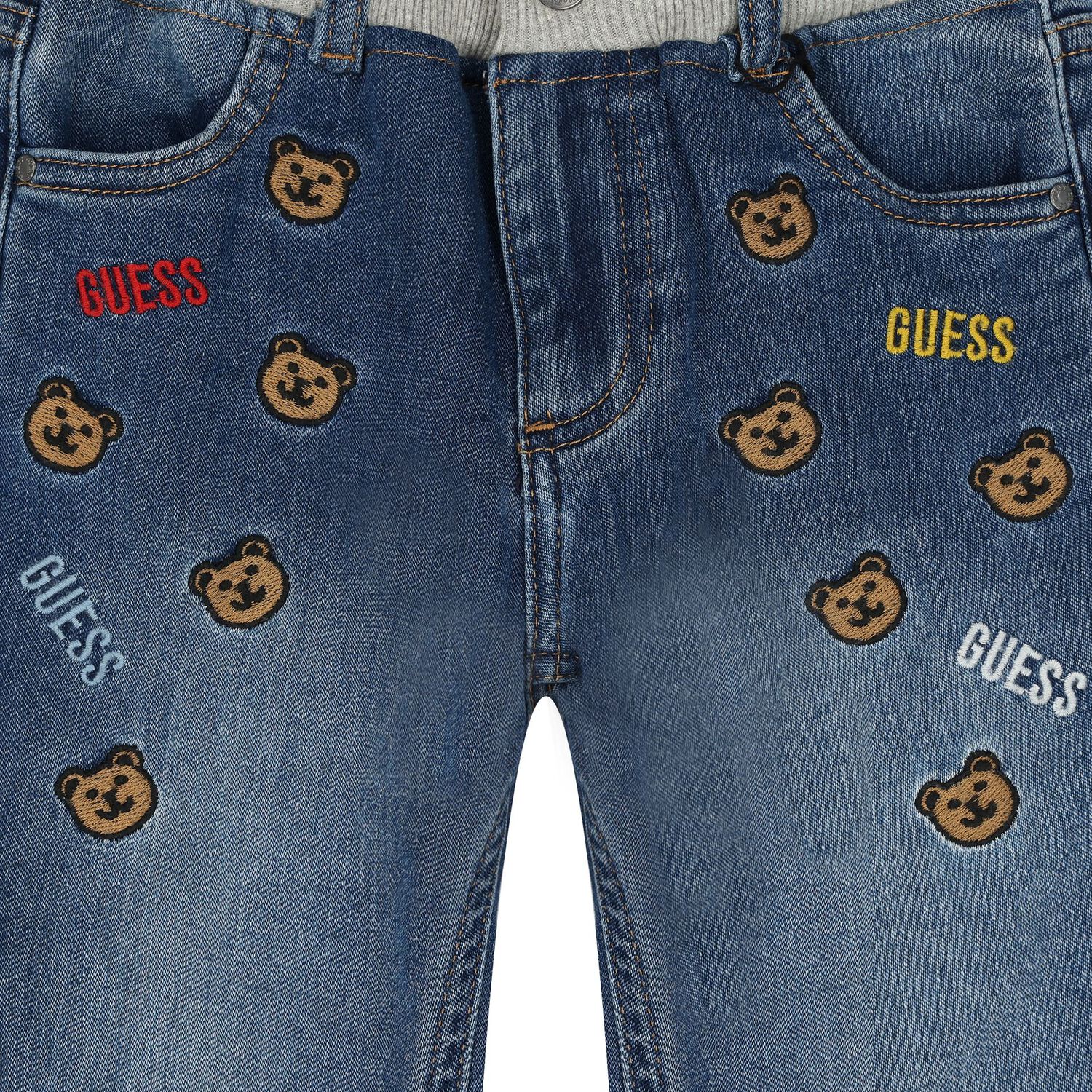 Boys Blue Logo Denim Jeans, 1, hi-res image number null