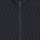 Boys Black & Navy Blue Logo Hooded Zip Up Top, 1, hi-res