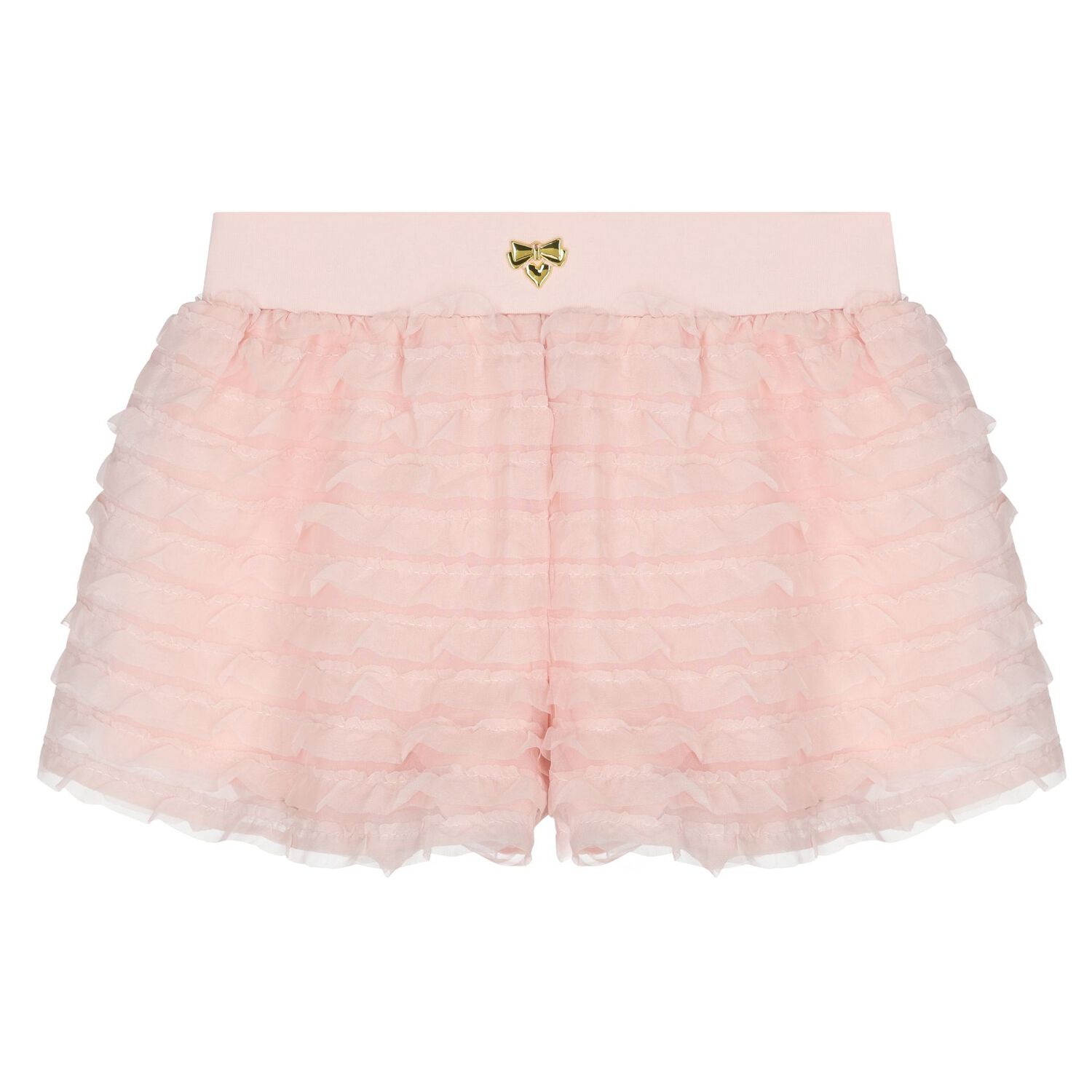 Girls Pink Ruffle Chiffon Shorts Set, 1, hi-res