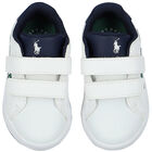 Boys White Logo Trainers, 1, hi-res