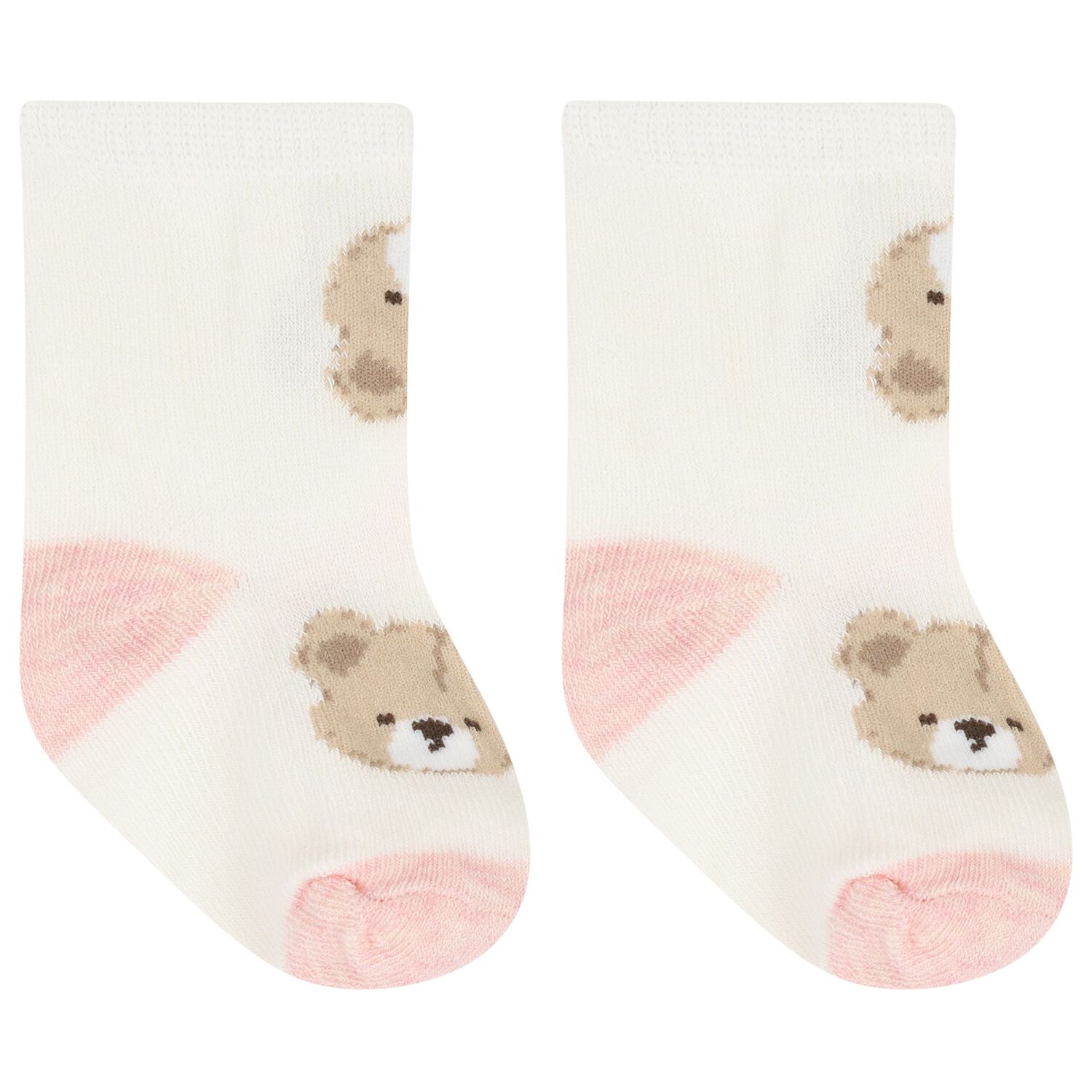 Baby Girls Ivory & Pink Socks ( 4 Pack ) , 1, hi-res