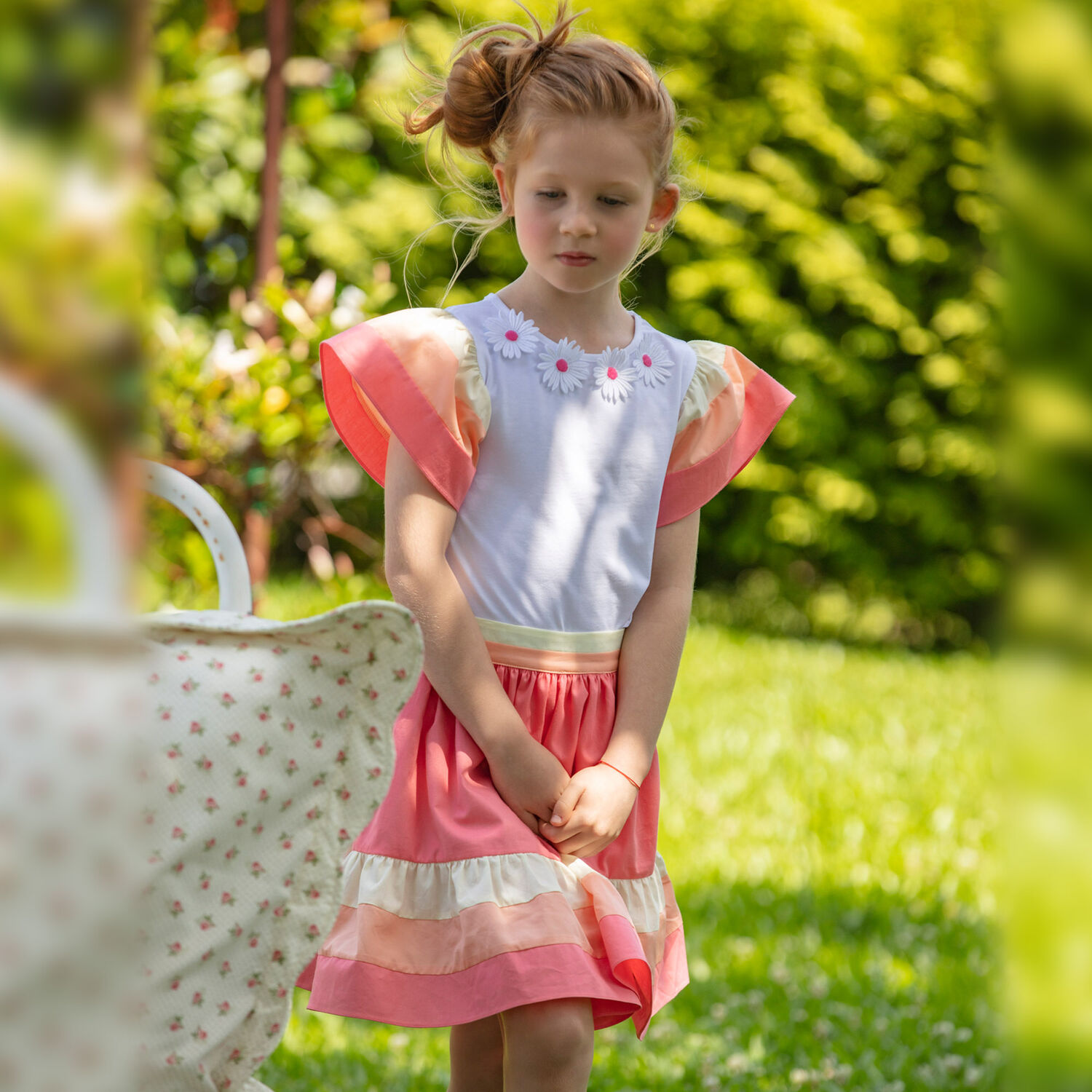 Girls Coral Flared Skirt, 1, hi-res