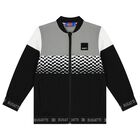 Boys Black & Grey Logo Zip Up Top, 1, hi-res