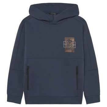 Boys Navy Blue Hooded Top