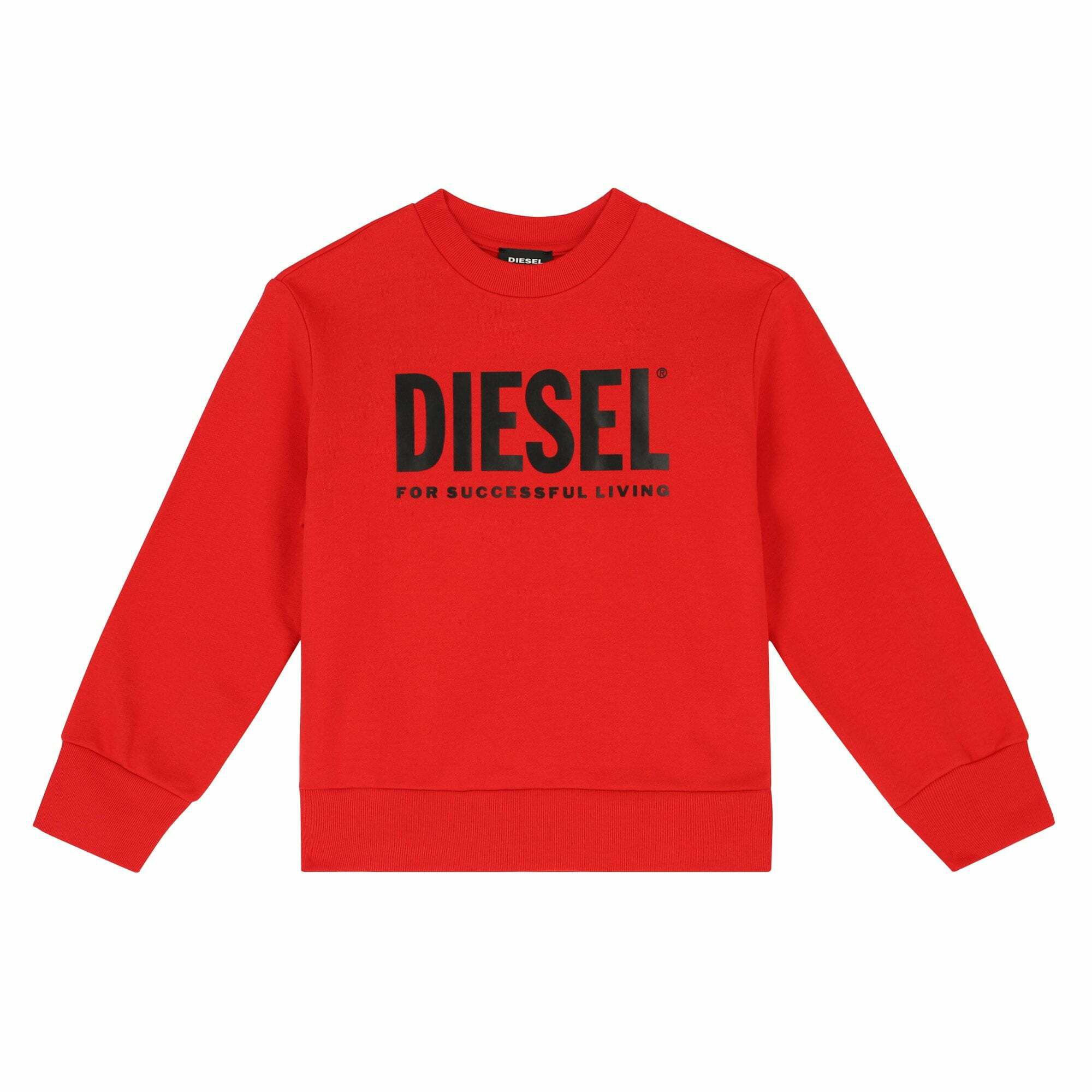 Diesel Boys Red Logo Sweatshirt Junior Couture UK
