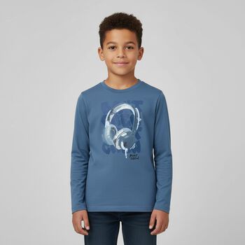 Boys Blue Headphone Long Sleeve Top