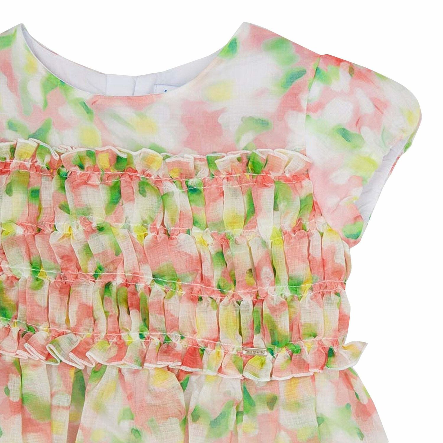 Girls Pink Floral Chiffon Dress, 1, hi-res image number null