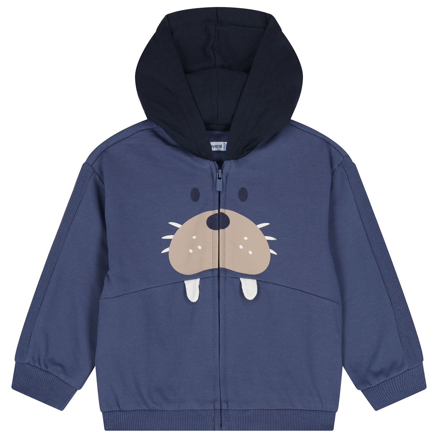 Younger Boys Ivory & Navy Blue Polar Bear Tracksuit Set (3 Piece), 2, hi-res