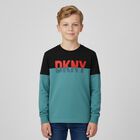 Boys Blue & Black Logo Long Sleeve Top, 1, hi-res