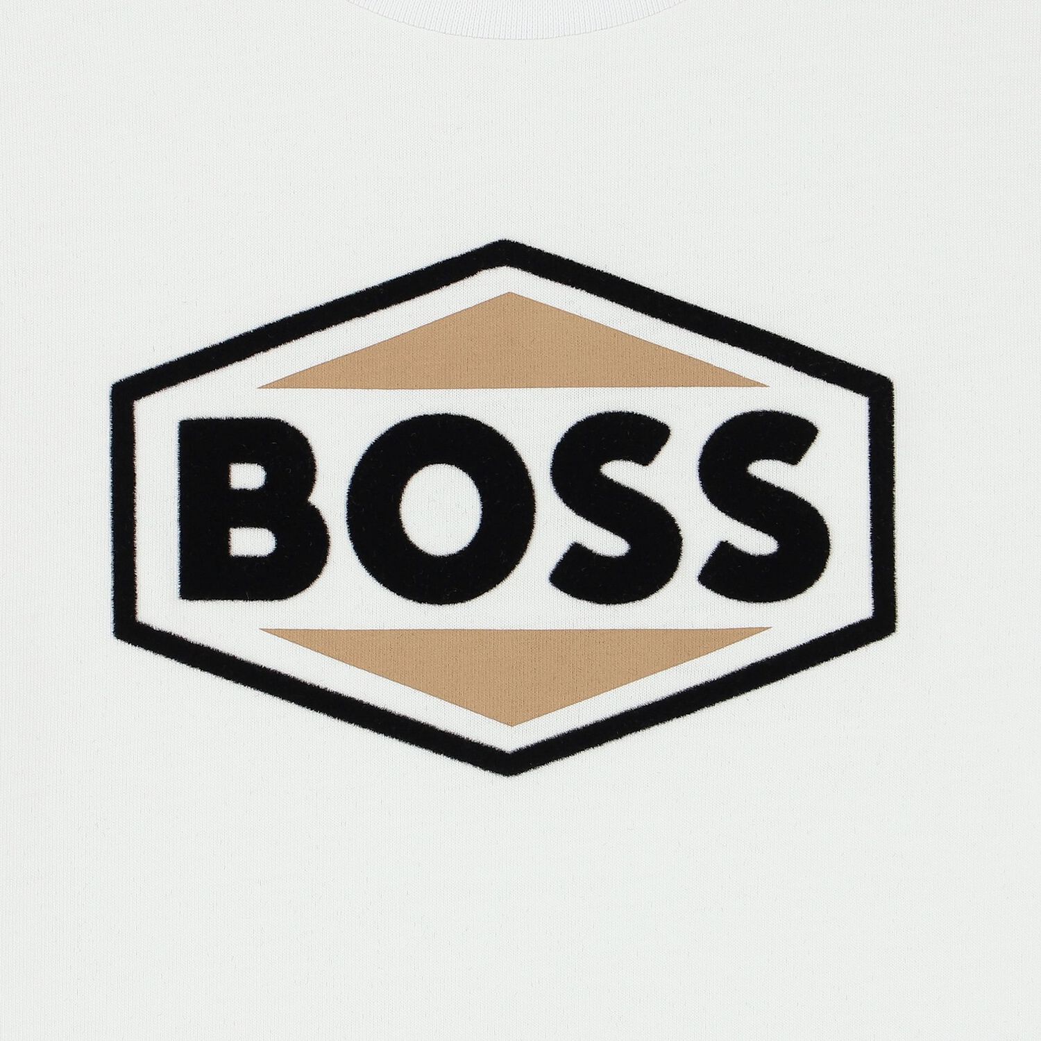 Boys White Logo Long Sleeve Top, 1, hi-res