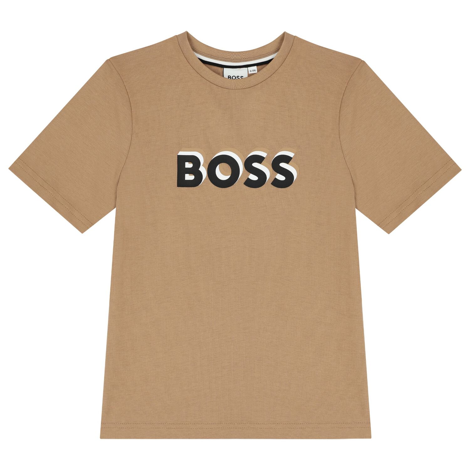 Boys Beige Logo T-Shirt, 3, hi-res