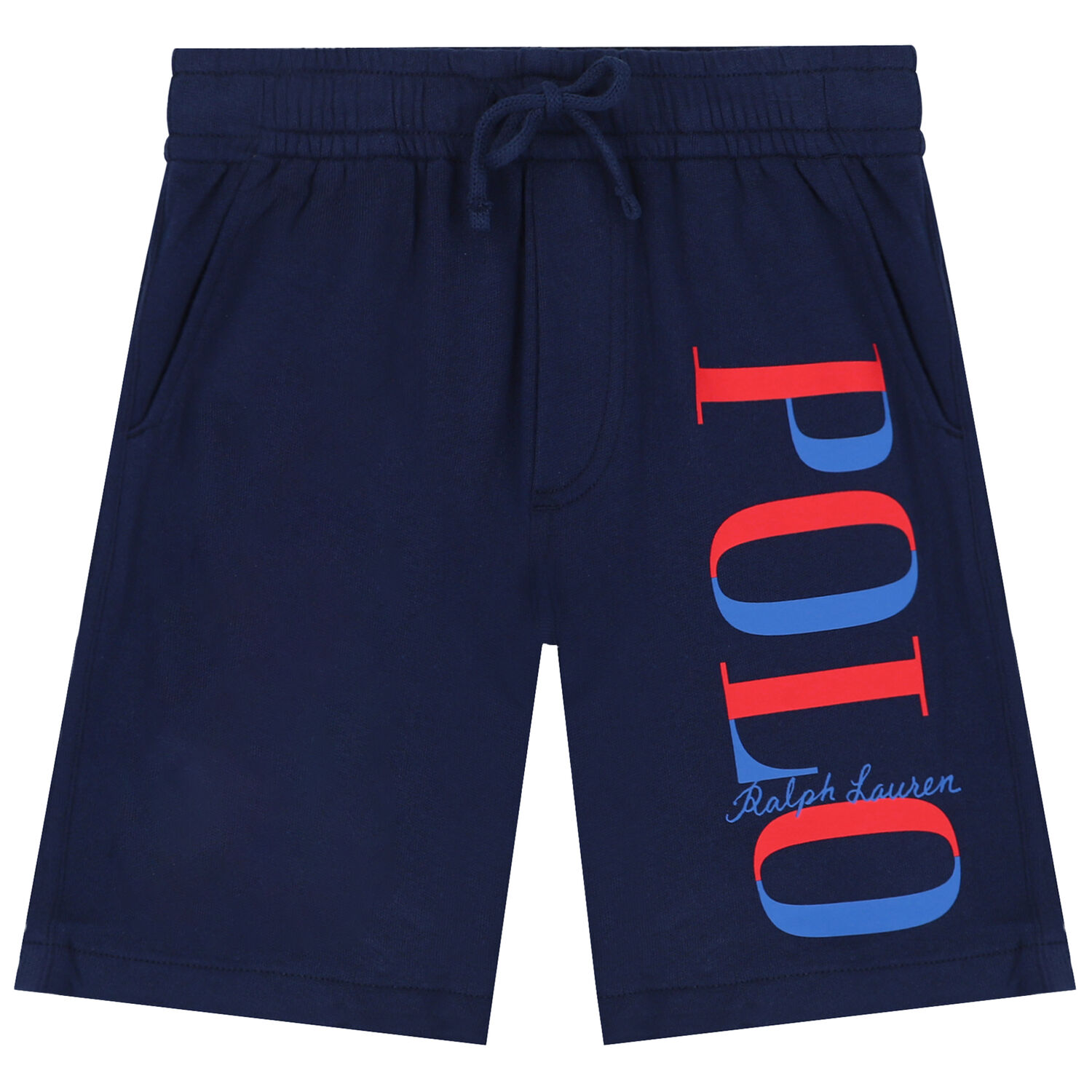 Boys Navy Blue Logo Shorts, 2, hi-res
