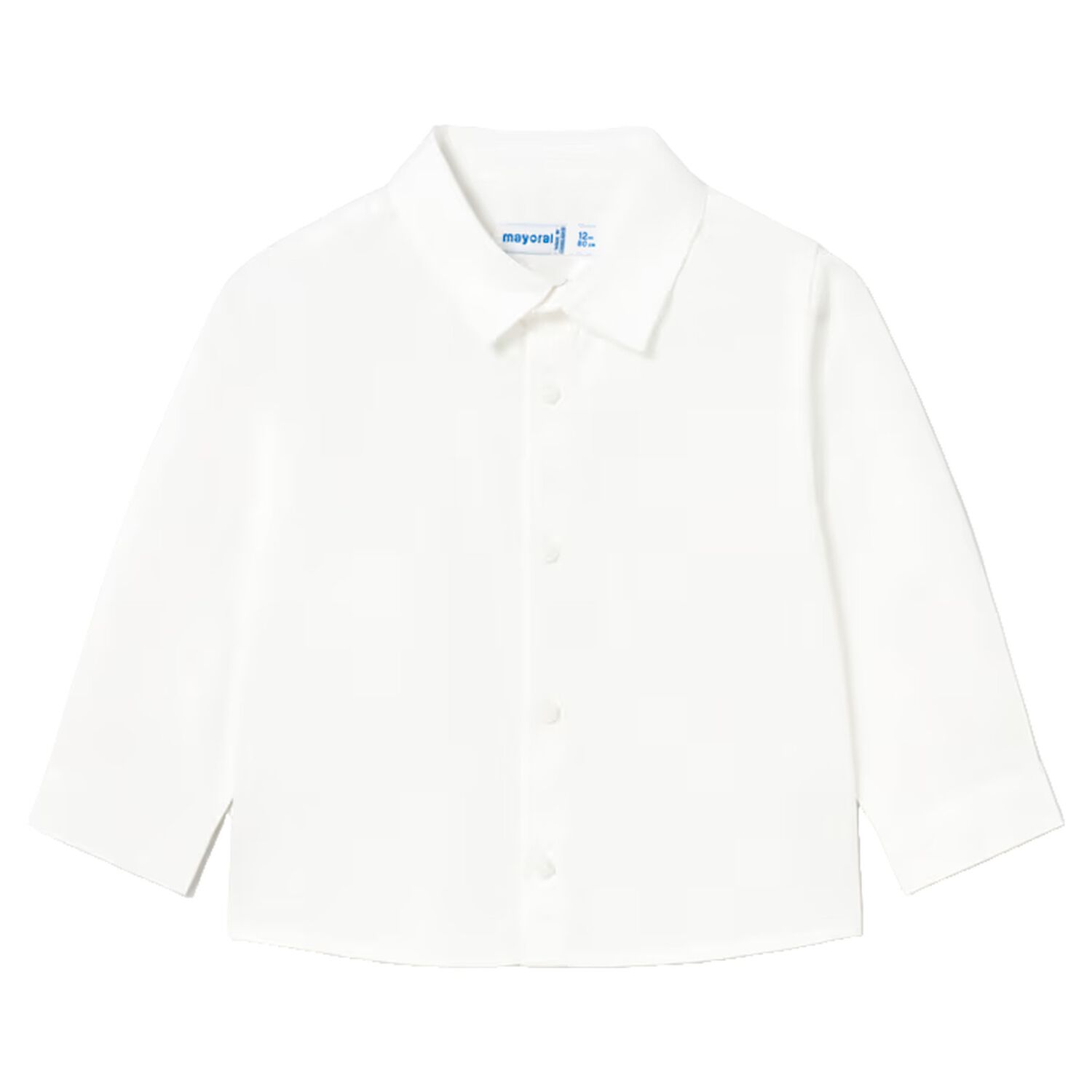 Younger Boys White Twill Shirt, 1, hi-res