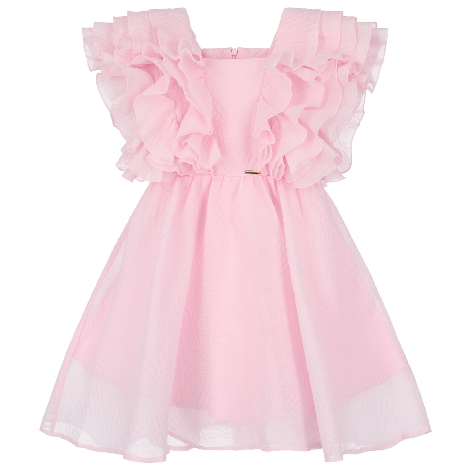 Girls Pink Ruffled Dress, 1, hi-res