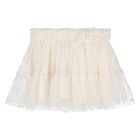Younger Girls Ivory Bow Tulle Skirt, 2, hi-res