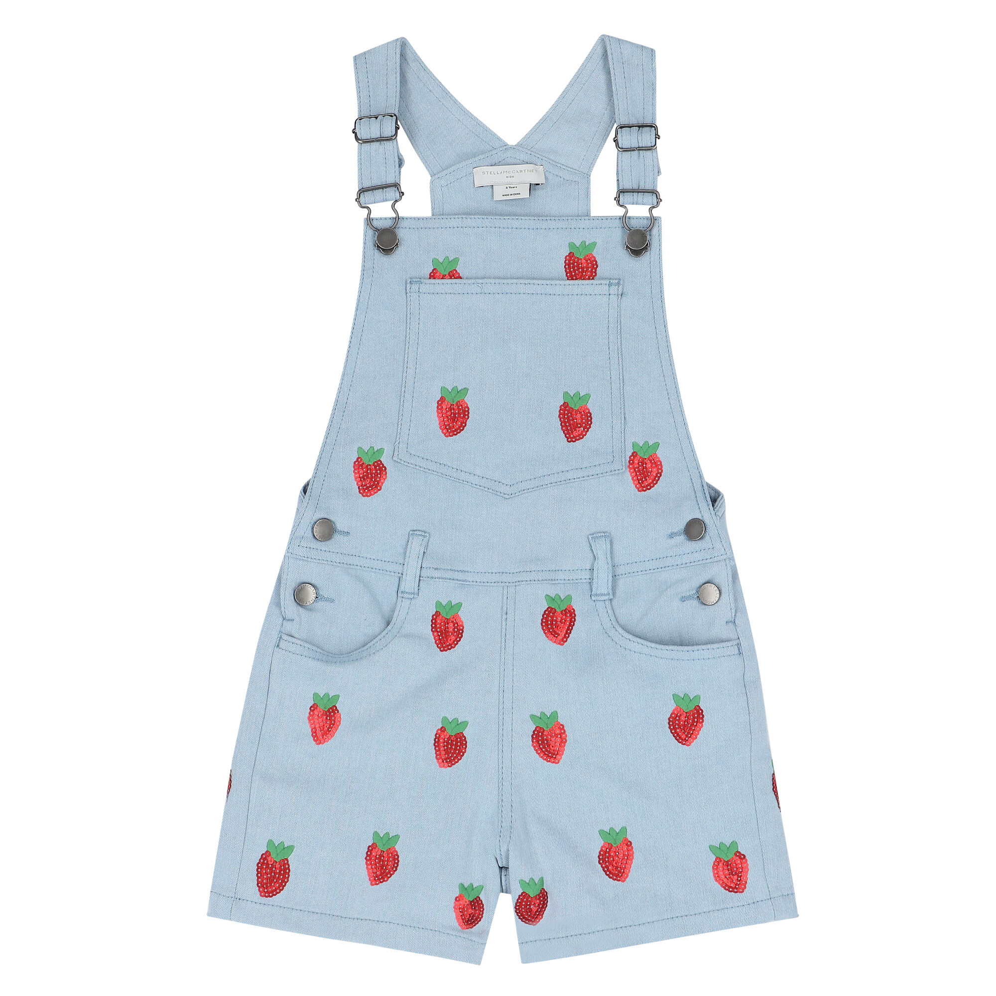 Girls white overall shop shorts