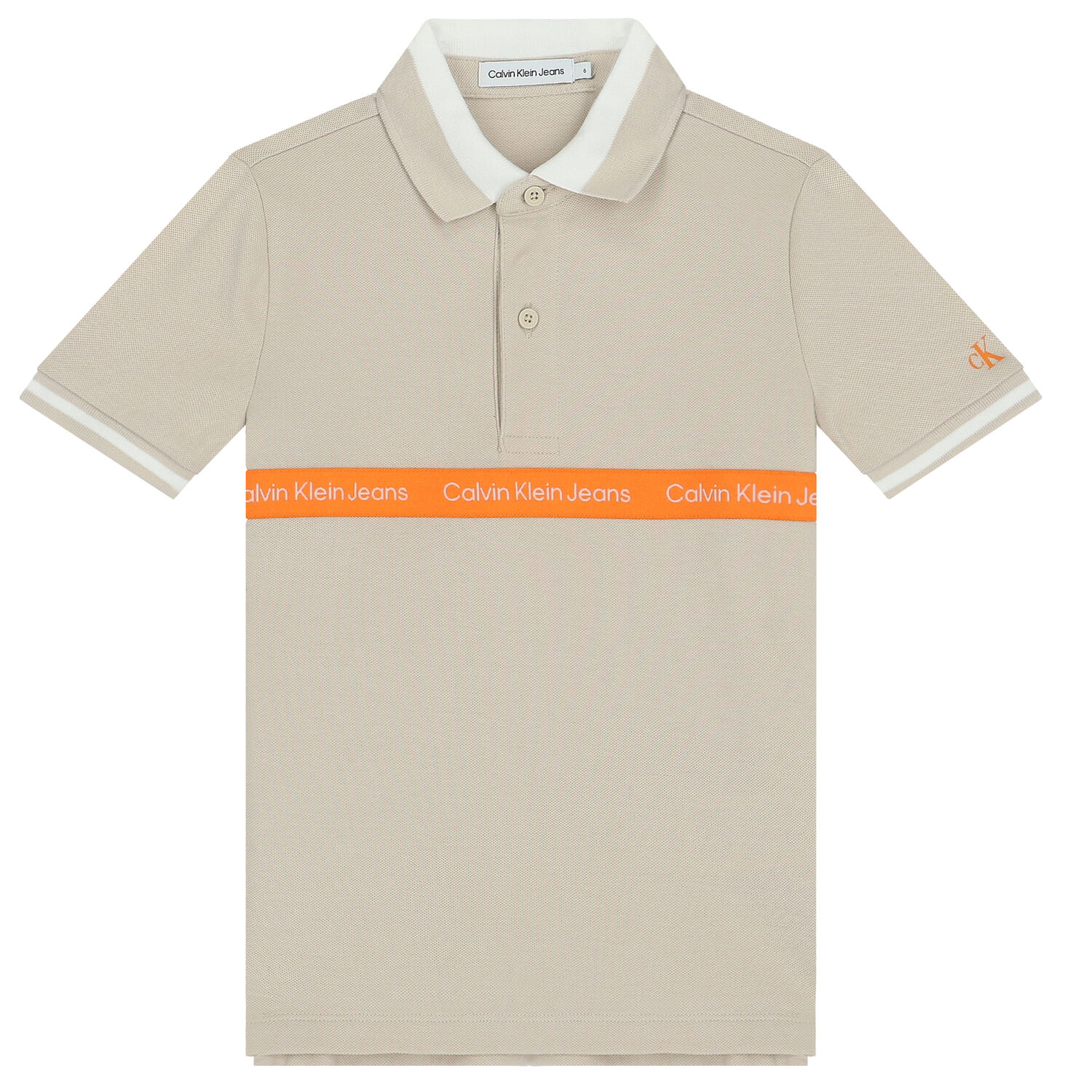 Boys Beige Logo Polo Shirt, 1, hi-res
