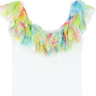 Girls White & Rainbow Petal Swimsuit, 1, hi-res