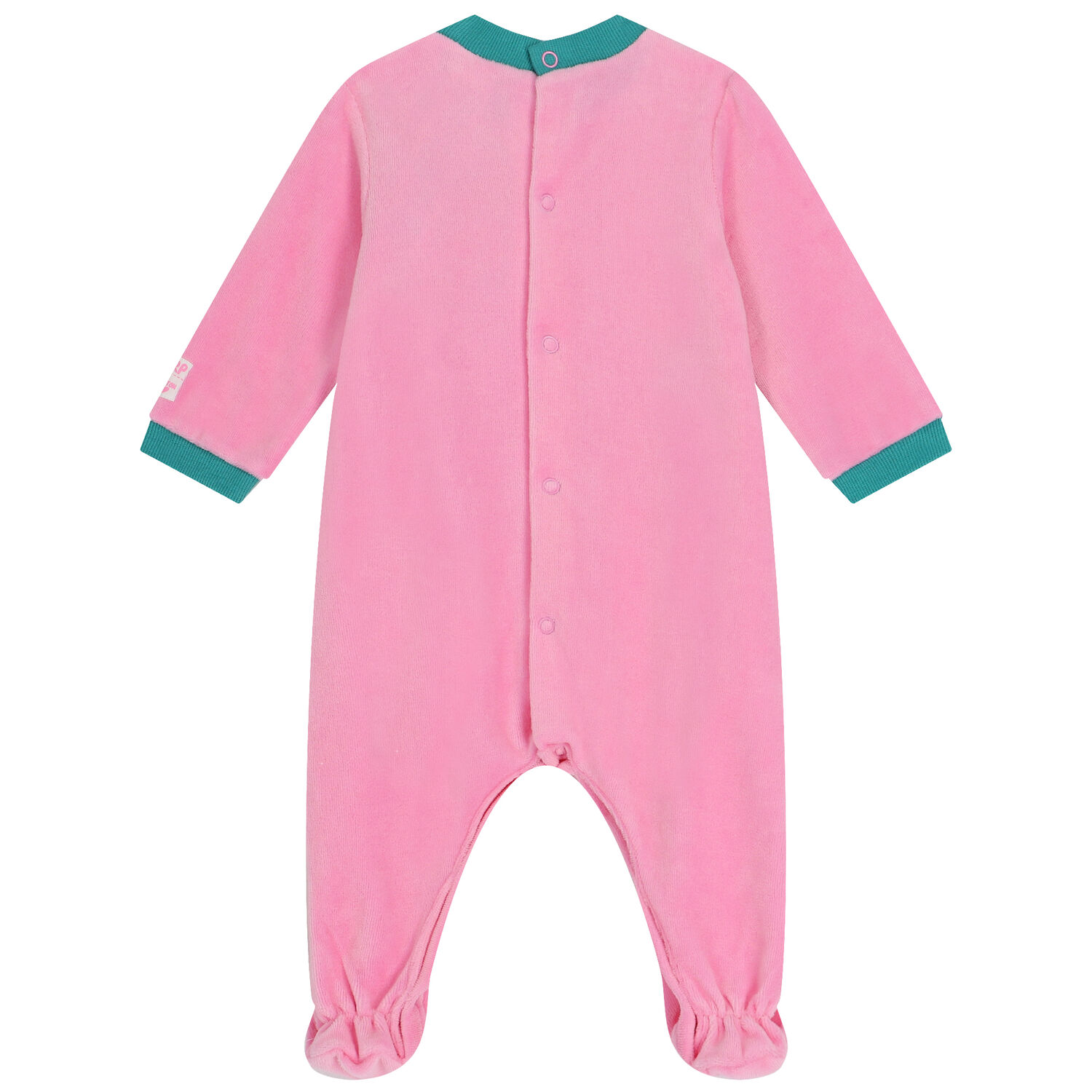 Baby Girls Pink & Green Babygrow, 1, hi-res