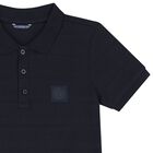 Boys Navy Blue Logo Polo Shirt, 2, hi-res