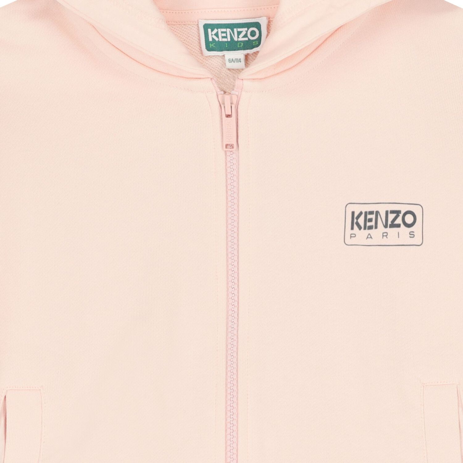 Girls Pink Logo Hooded Zip Up Top, 1, hi-res