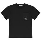 Boys Black Logo T-Shirt, 1, hi-res
