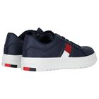 Boys Navy Blue Logo Trainers, 2, hi-res