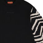 Girls Black & Ivory Logo Zig Zag Dress, 1, hi-res