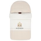 Ivory & Beige Teddy Bear Logo Baby Nest, 1, hi-res