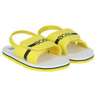 Younger Boys Yellow Logo Sandals, 2, hi-res