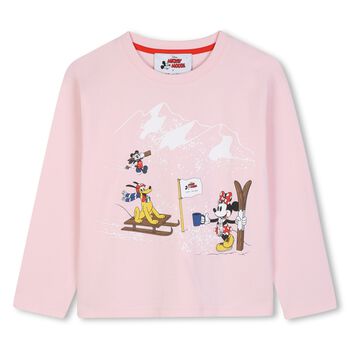 Girls Pink Minnie Mouse Disney Long Sleeve Top