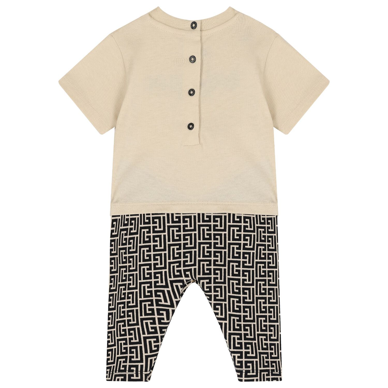 Beige Monogram Babygrow & Hat Set, 1, hi-res image number null