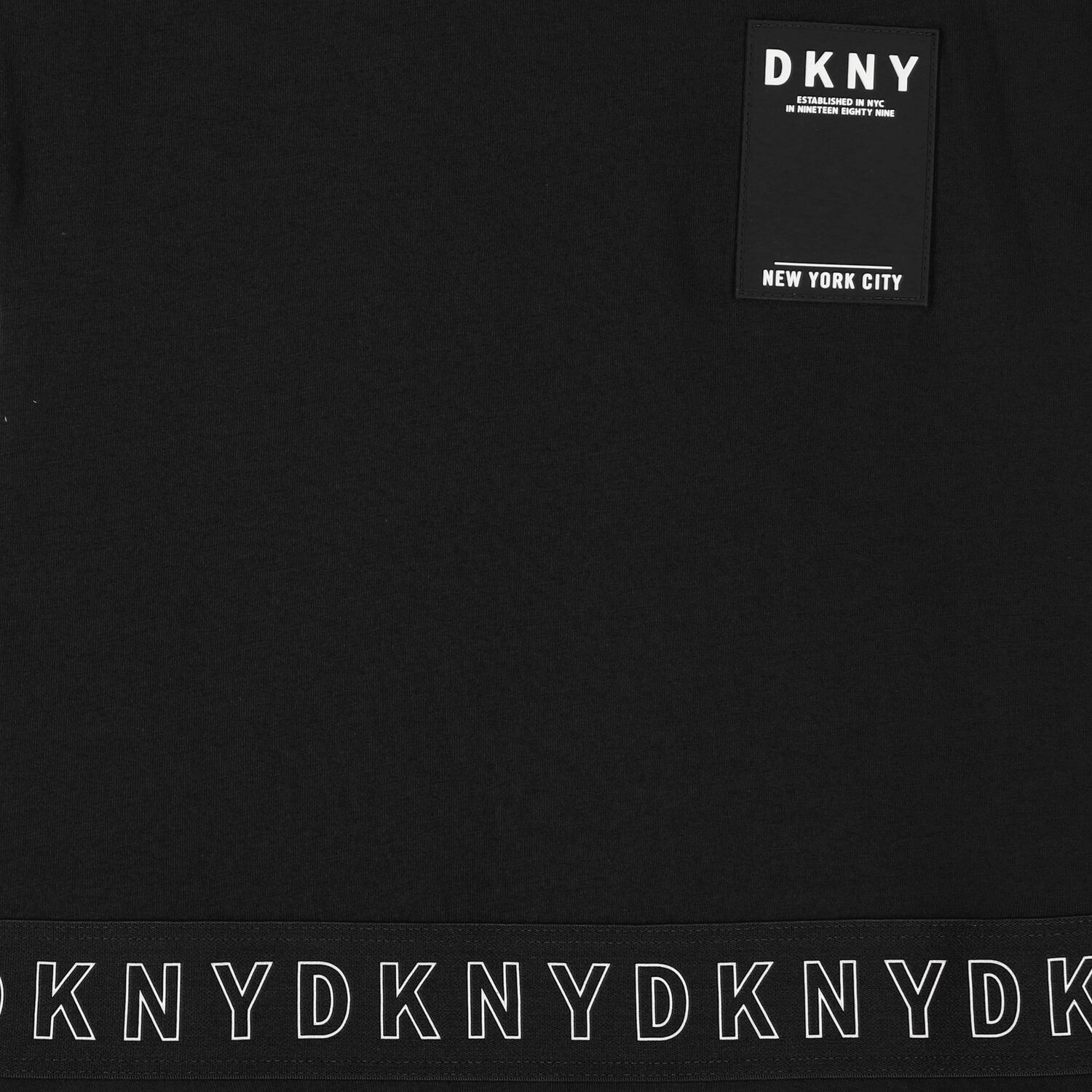 Girls Black Logo Dress, 1, hi-res