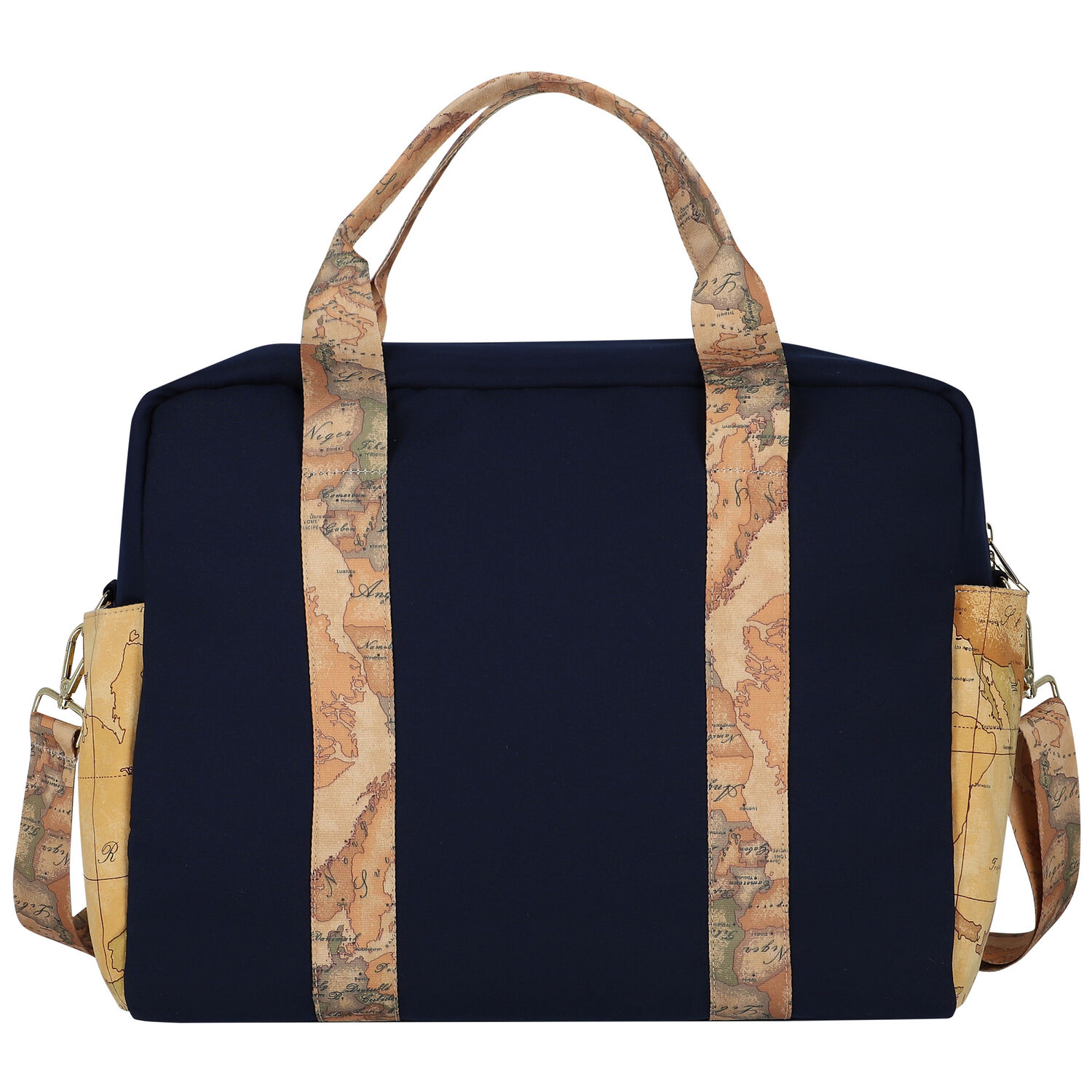 Navy Blue & Beige Logo Baby Changing Bag, 1, hi-res