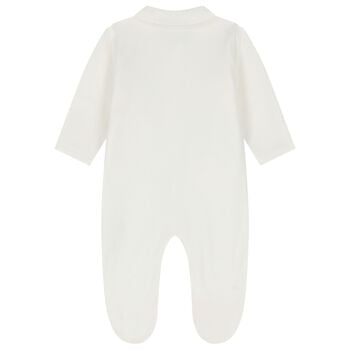 Baby Girls Ivory Embellished Rose Babygrow