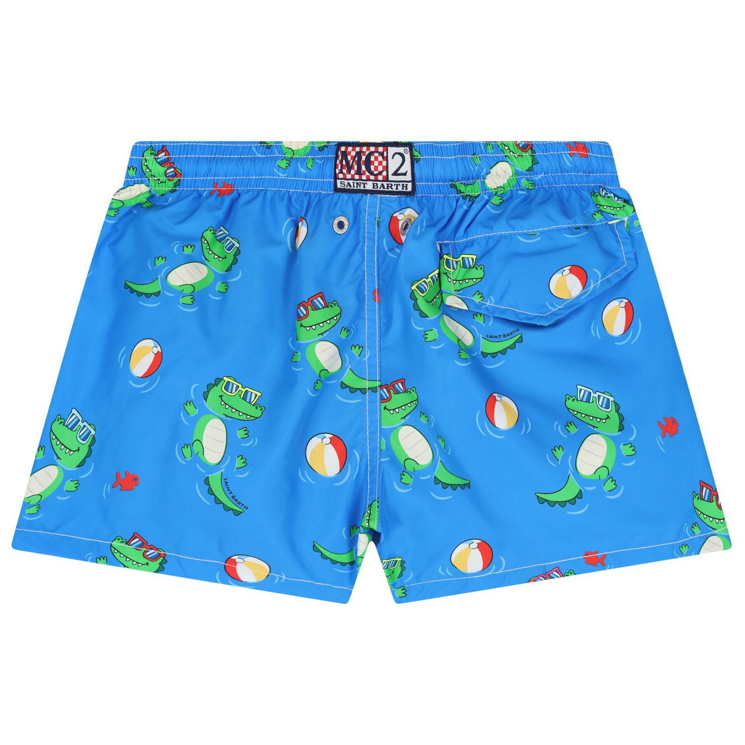 Boys Blue Crocodile Swim Shorts, 1, hi-res