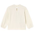 Younger Girls Ivory Long Sleeve Top, 2, hi-res
