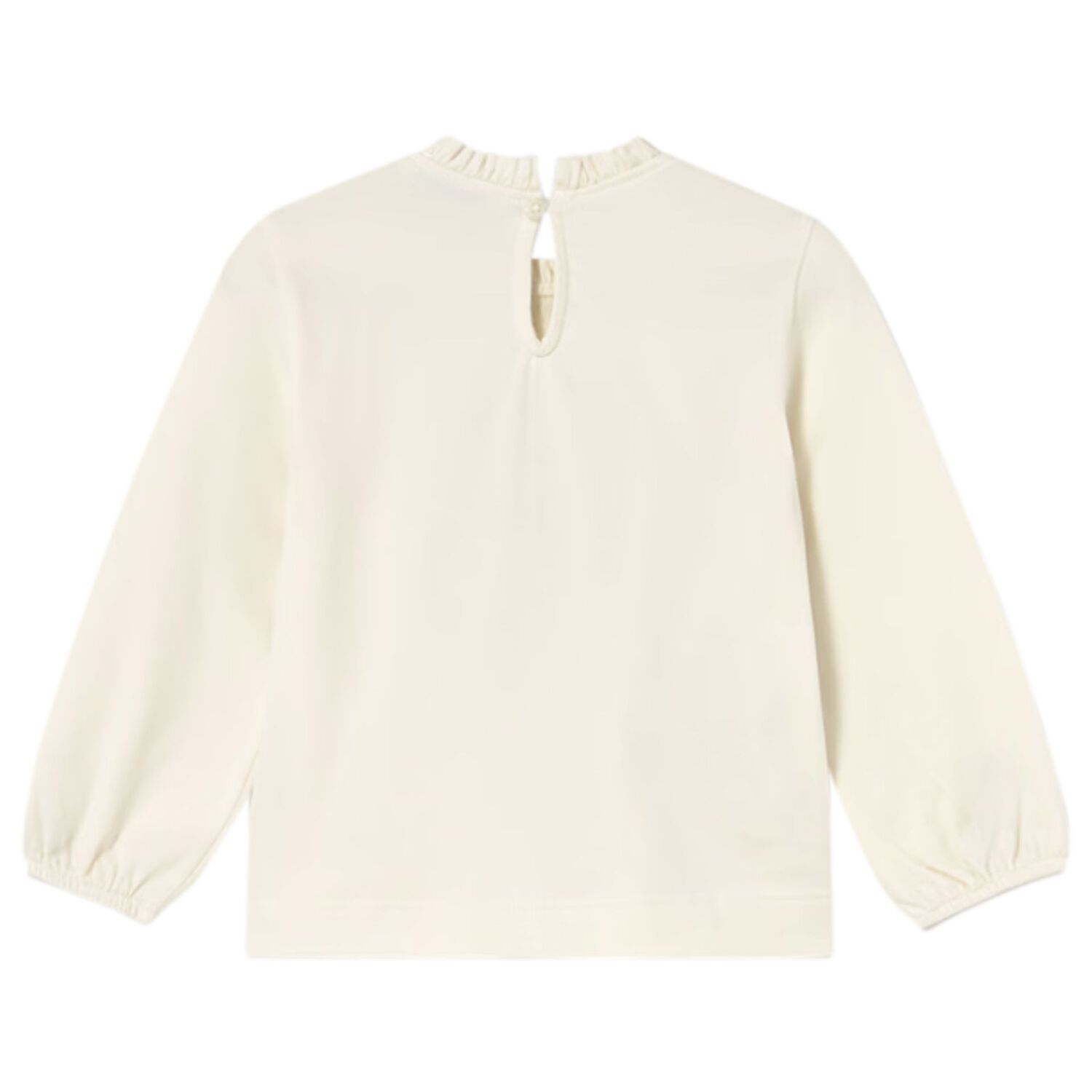 Younger Girls Ivory Long Sleeve Top, 2, hi-res