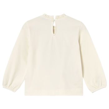 Younger Girls Ivory Long Sleeve Top