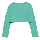 Girls Green Knitted Cardigan, 1, hi-res