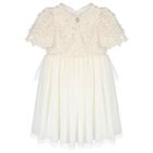 Girls Ivory Embellished Sequin Dress, 1, hi-res