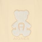 Girls Beige Faux Fur Teddy Bear Logo T-Shirt, 3, hi-res