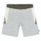Younger Boys Grey Logo Shorts, 1, hi-res