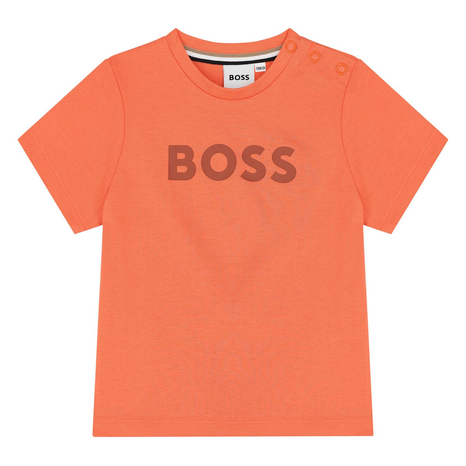 Younger Boys Orange Logo T-Shirt, 4, hi-res