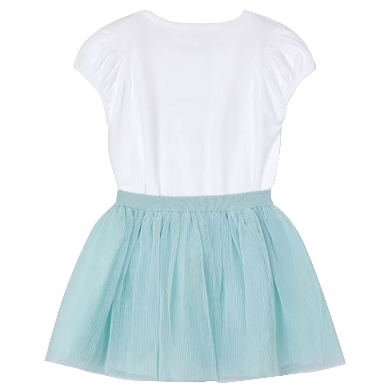 Girls White & Aqua Tulle Skirt Set, 3, hi-res image number null