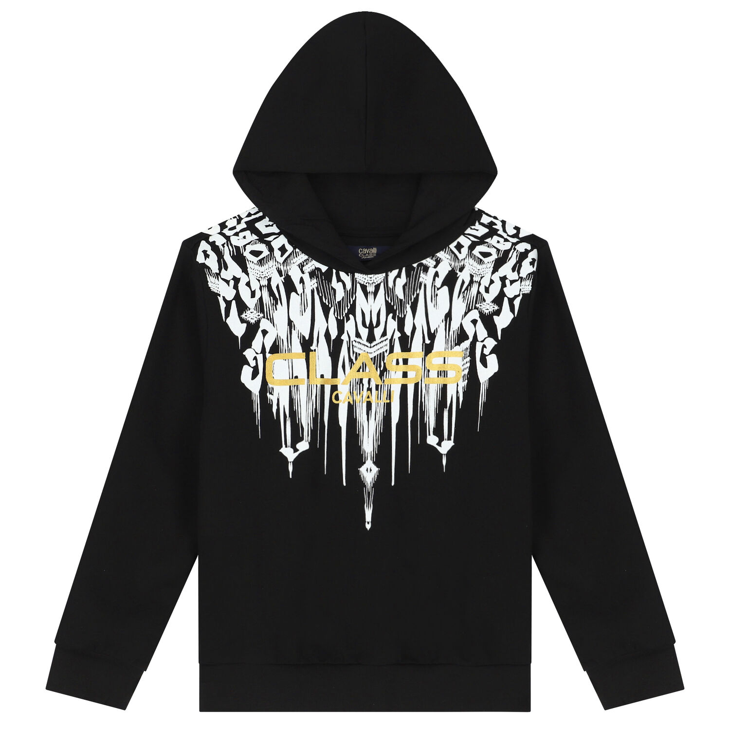 Black & Gold Logo Hooded Top, 1, hi-res