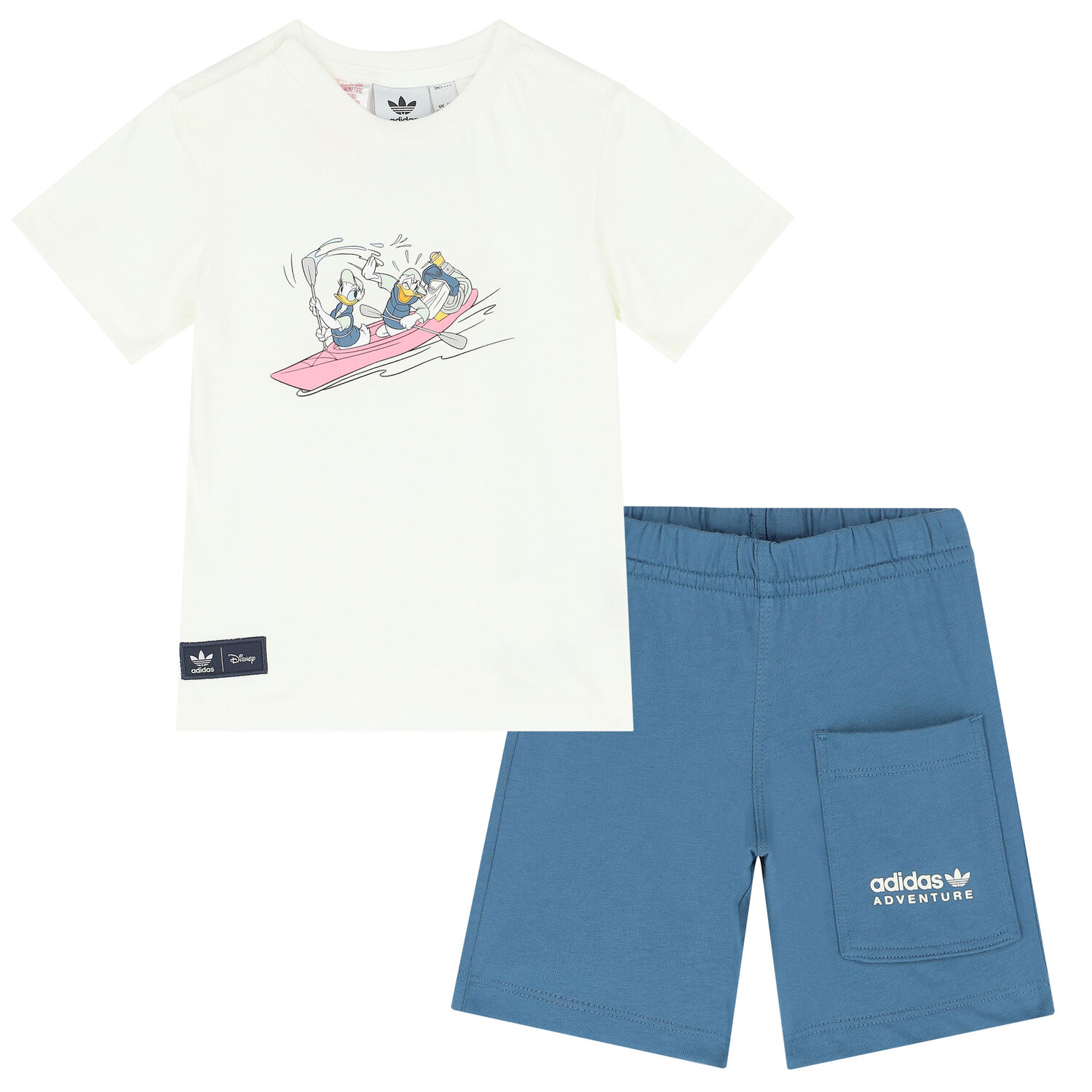Ivory & Blue Disney Shorts Set, 1, hi-res