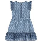 Girls Blue Logo Chiffon Dress, 2, hi-res