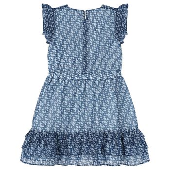 Girls Blue Logo Chiffon Dress